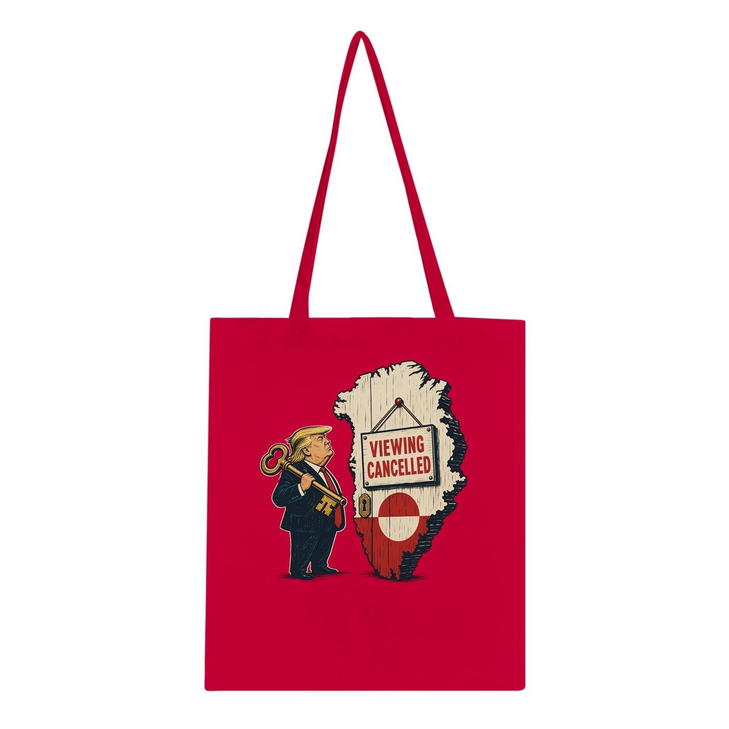 Viewing Cancelled — Greenland Political Satire Tote Bag — product view 4