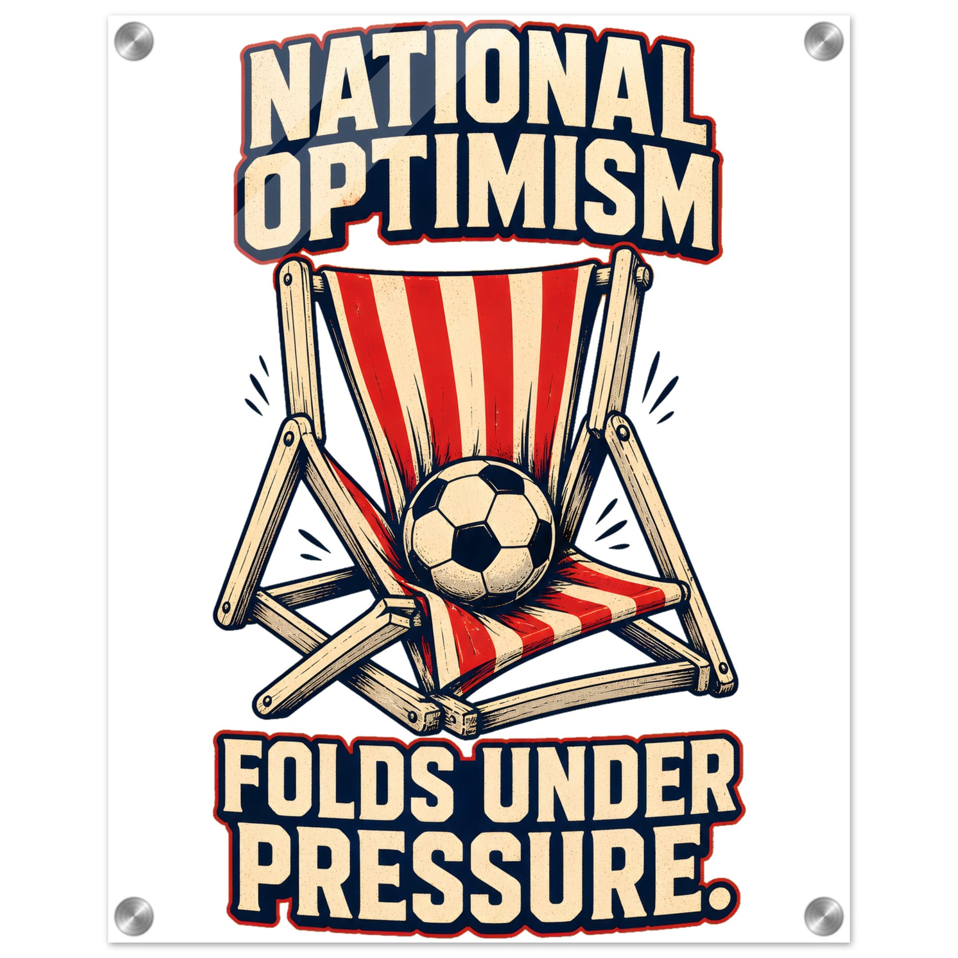 National Optimism Folds Under Pressure Football Acrylic Print — product view 2