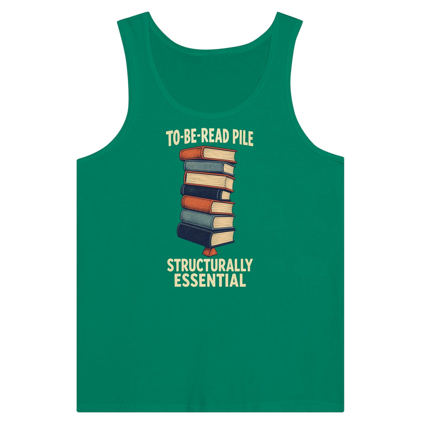 To-Be-Read Pile: Structurally Essential Book Graphic Premium Unisex Tank Top — product view 10