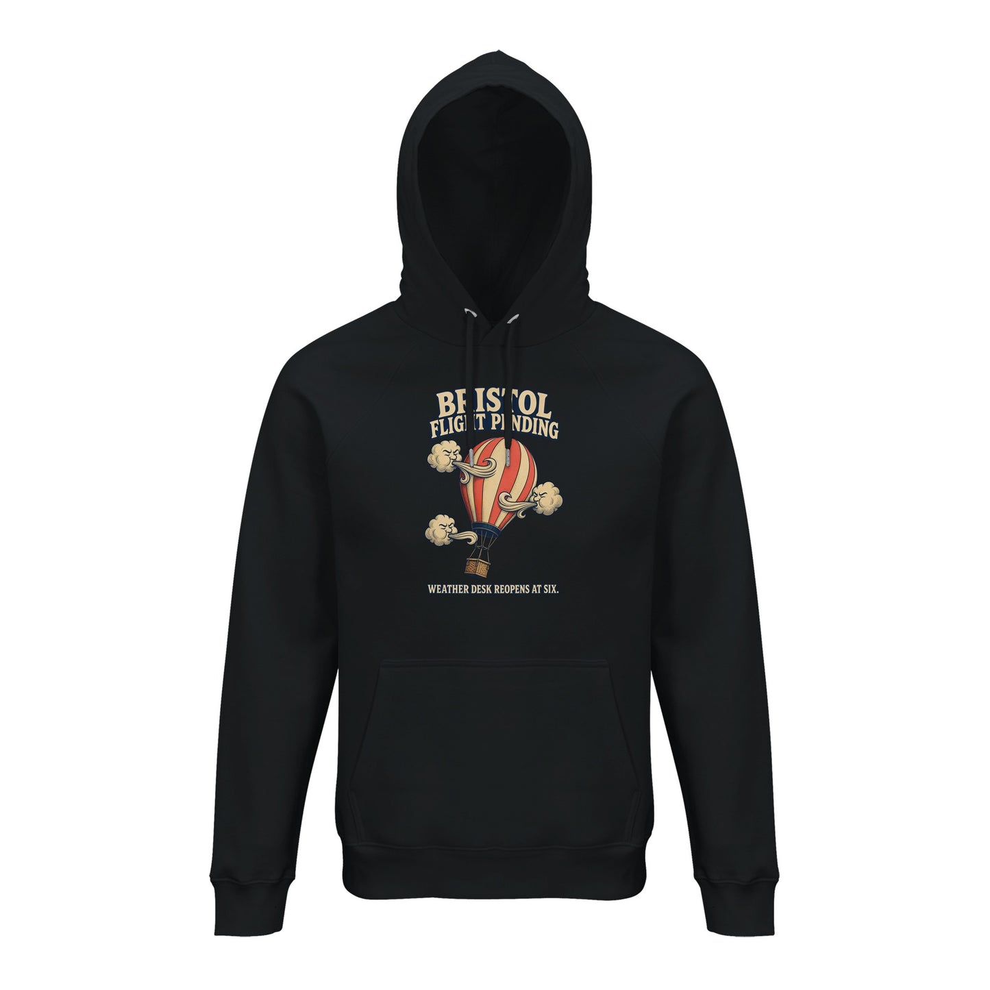 Bristol Flight Pending – Weather Desk Hoodie — product view 2