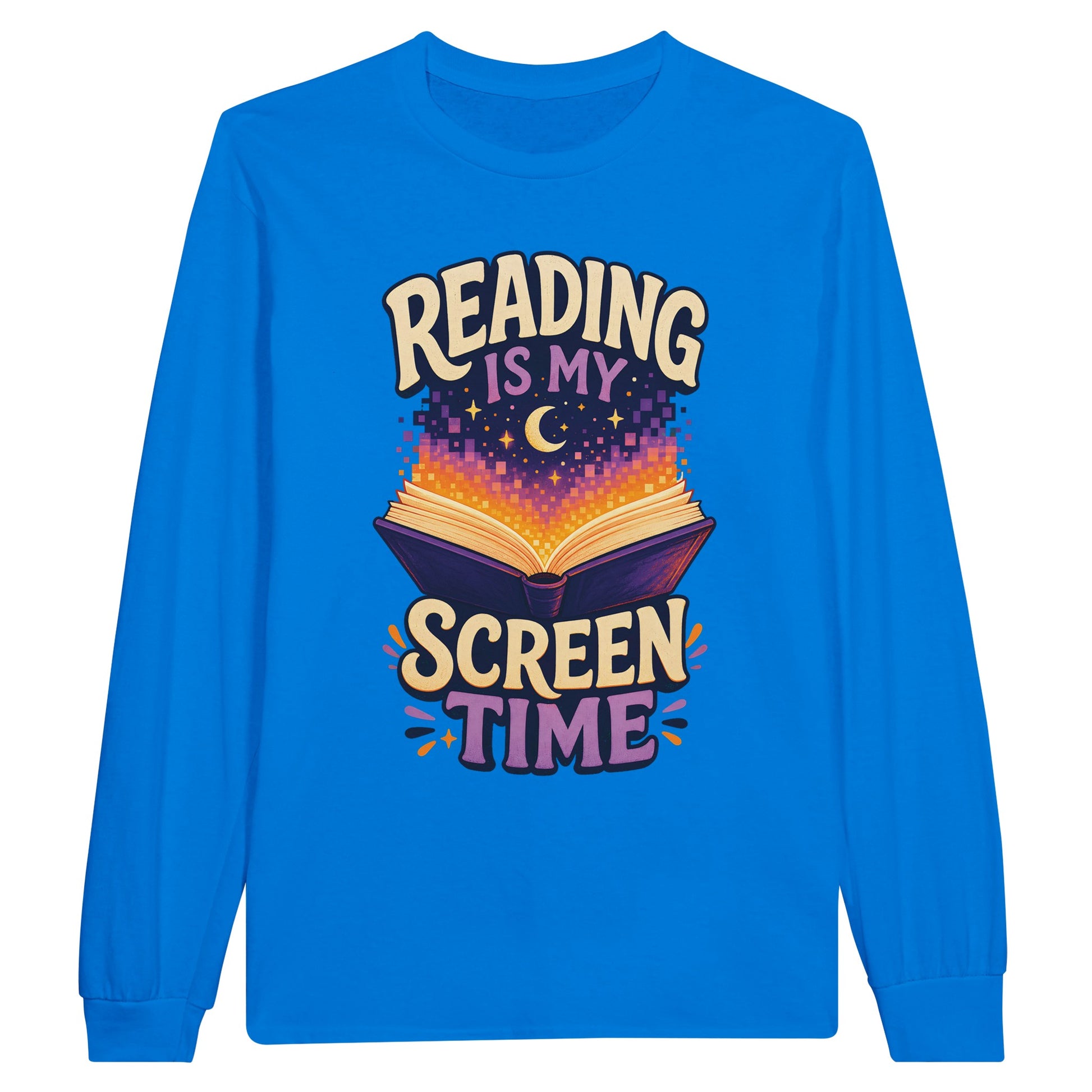 Reading Is My Screen Time Book Graphic Long-Sleeve T-shirt — product view 3