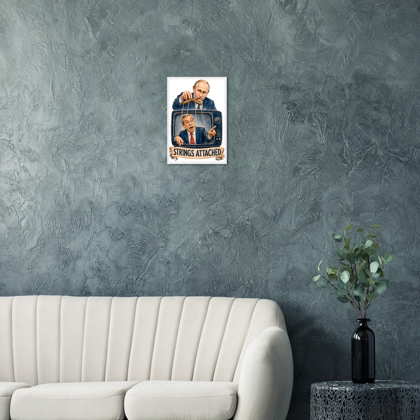 Strings Attached Political Satire Framed Wall Art — product view 12