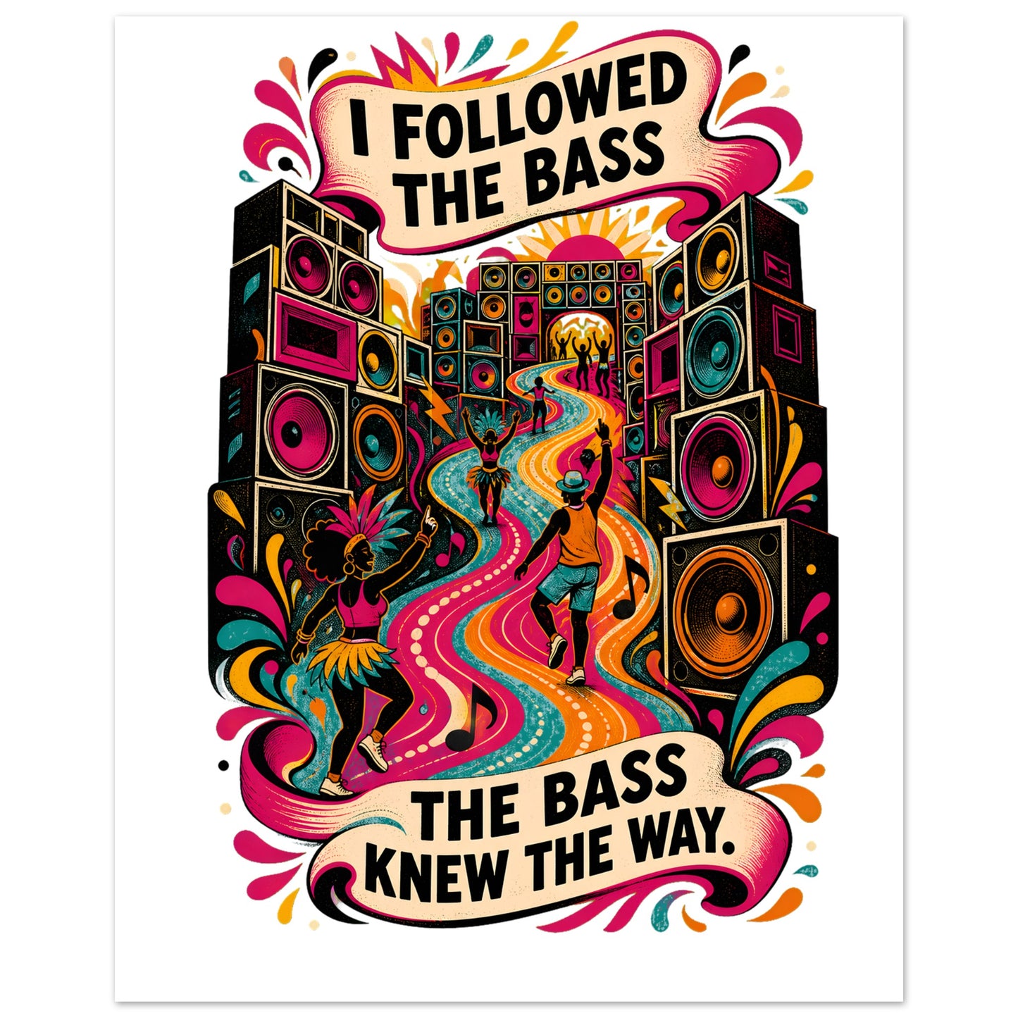 I Followed the Bass Aluminium Print — product view 2