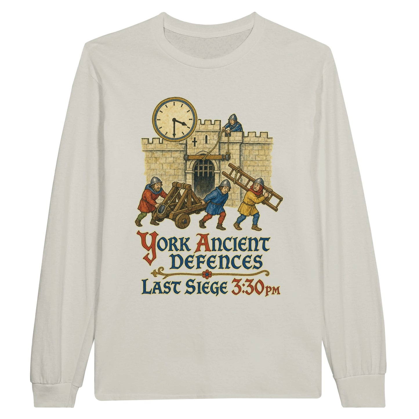 York Ancient Defences – Last Siege 3:30pm Long-Sleeve T-shirt — product view 4