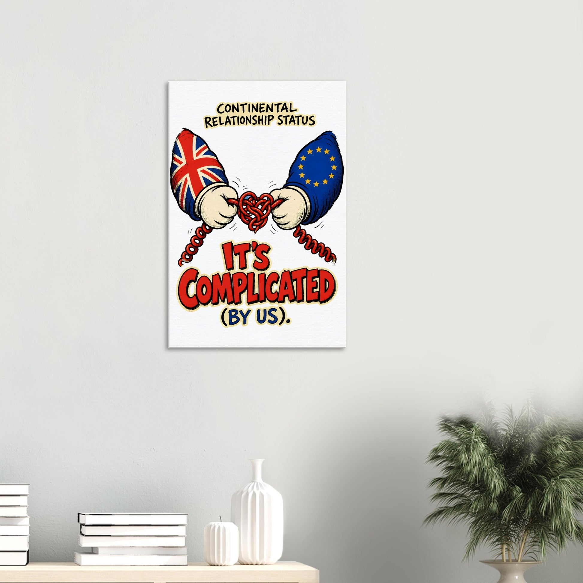It's Complicated (By Us) UK–EU 1990s Cartoon Canvas — product view 4