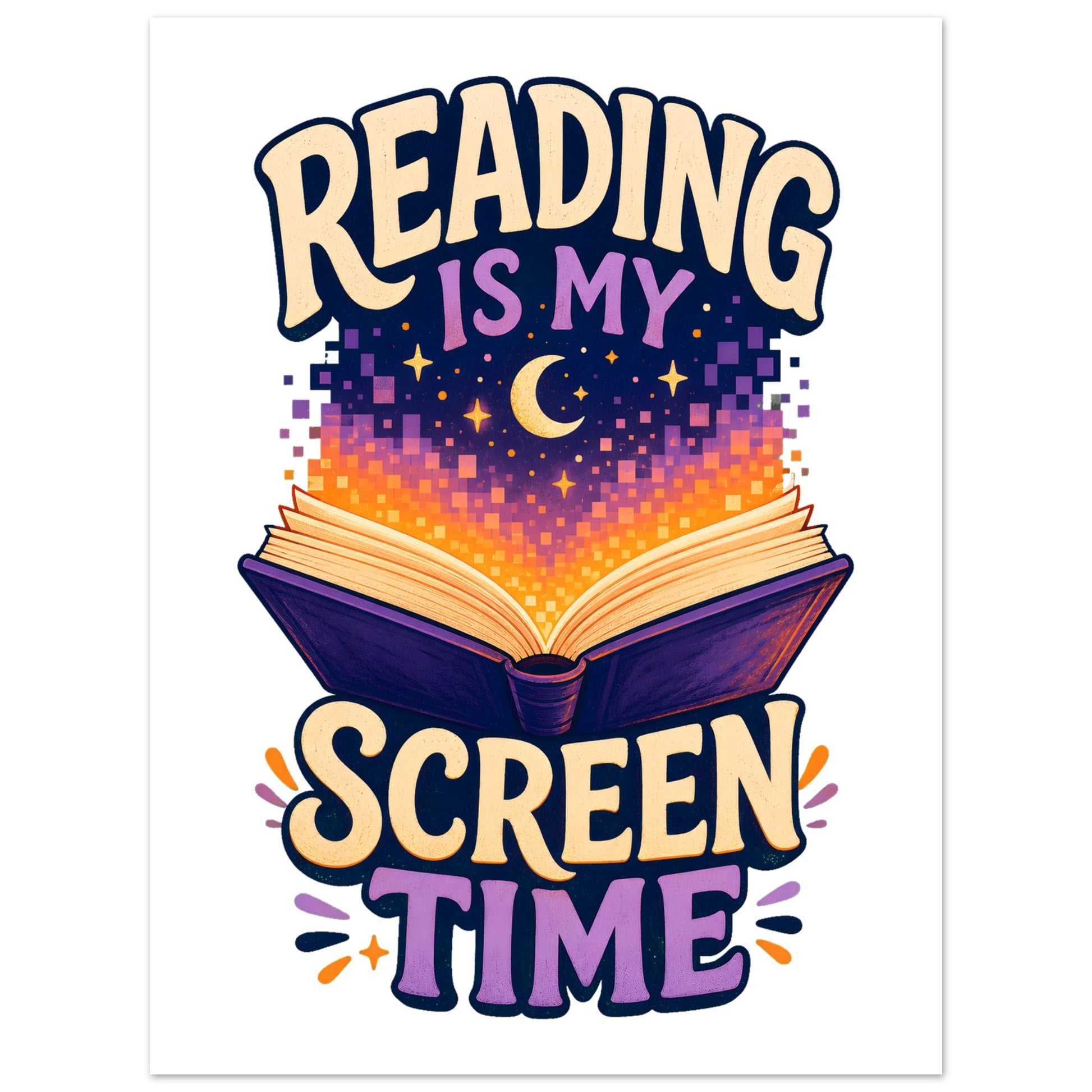 Reading Is My Screen Time Book Graphic Poster — product view 5