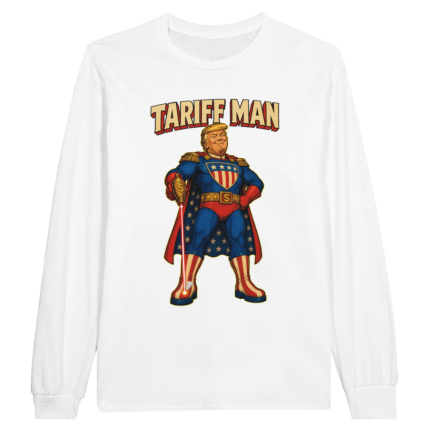Tariff Man – Self-Shot Satire Long-Sleeve T-shirt