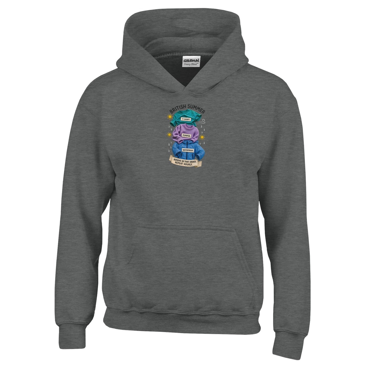 British Summer: Repeat Layers Hourly Kids' Hoodie — product view 2