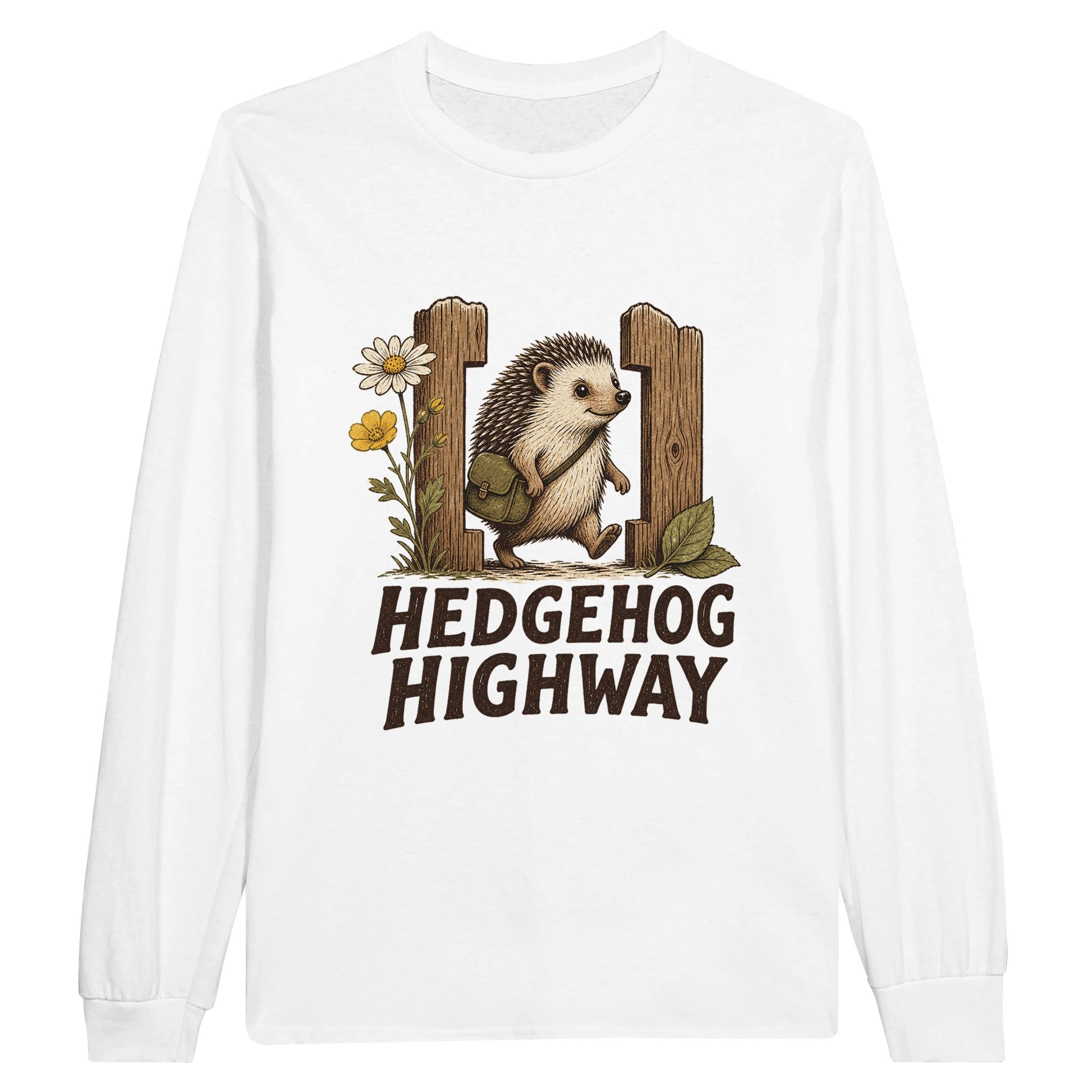 Hedgehog Highway Garden Graphic Long-Sleeve T-shirt — product view 1