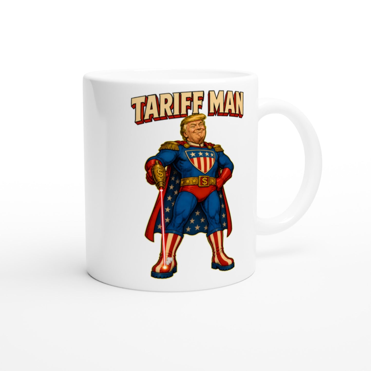 Tariff Man – Self-Shot Satire Mug — product view 2