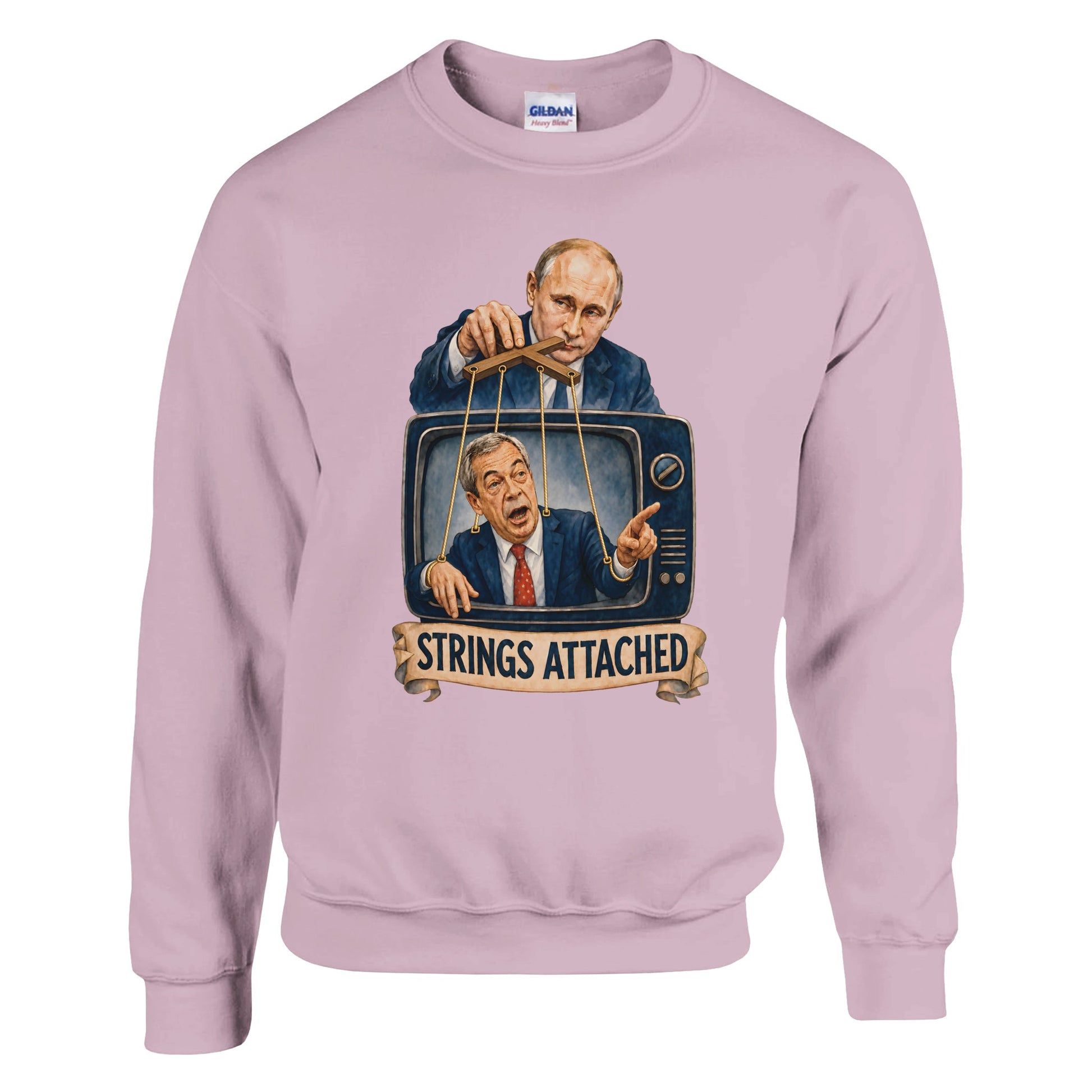 Strings Attached Political Satire Sweatshirt — product view 9