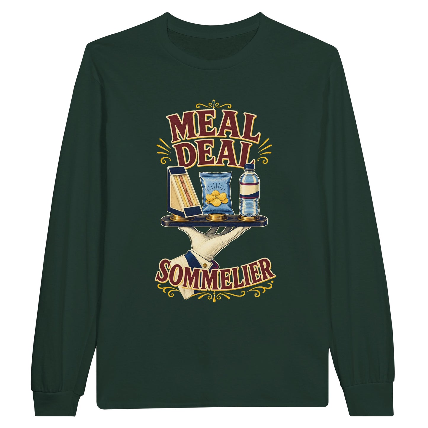 Meal Deal Sommelier British Lunch Design Long-Sleeve T-shirt — product view 5
