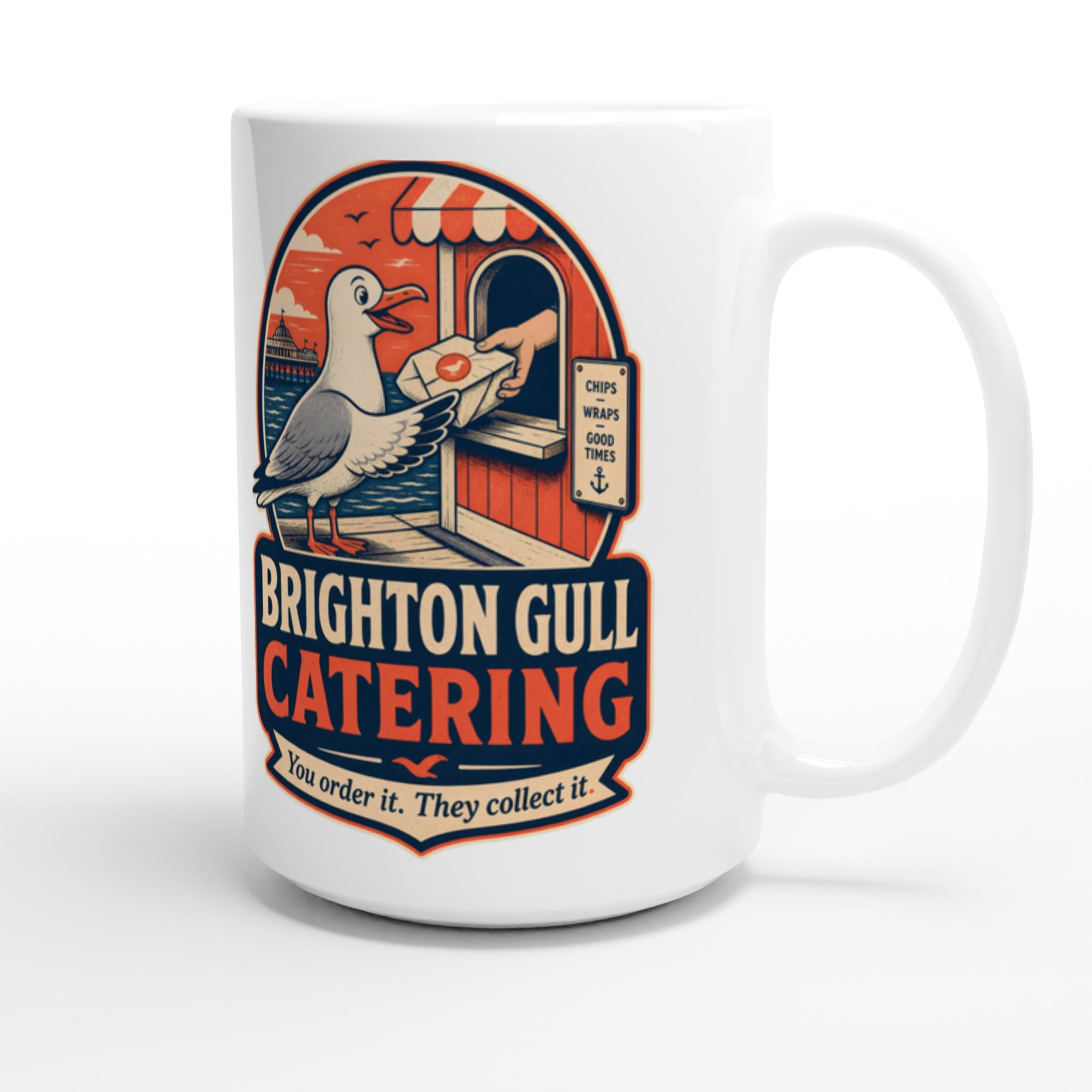 Brighton Gull Catering — Illustrated Large Mug — product view 3