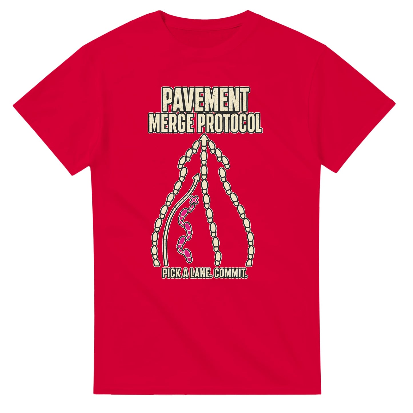 Pavement Merge Protocol — Pick a Lane T-shirt — product view 9