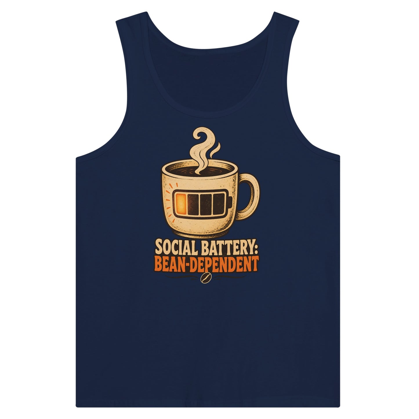 Social Battery: Bean-Dependent Graphic Premium Unisex Tank Top — product view 9