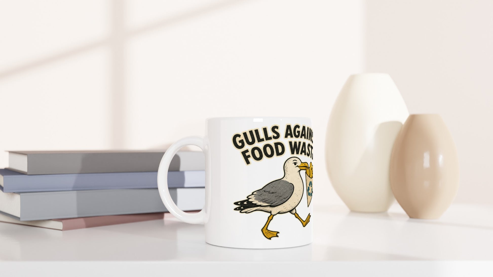 Gulls Against Food Waste Graphic Mug — product view 5