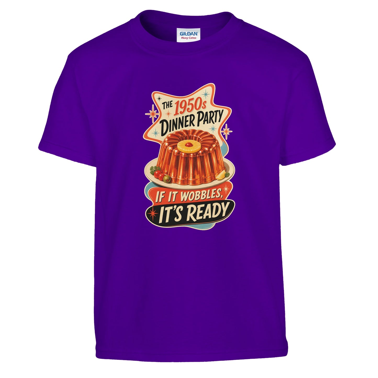 The 1950s Dinner Party — If It Wobbles, It's Ready Kids' T-shirt — product view 6