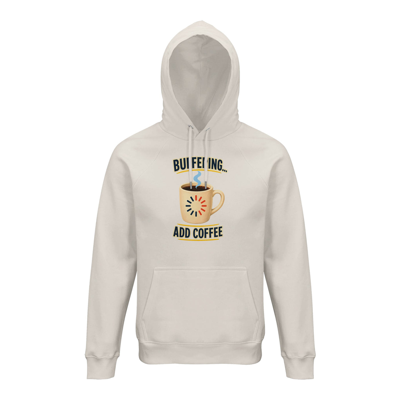 Buffering... Add Coffee — Outlined Loading Mug Graphic Hoodie