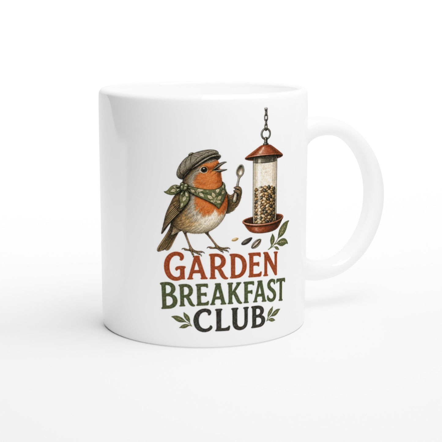 Garden Breakfast Club Robin Graphic Mug — product view 1