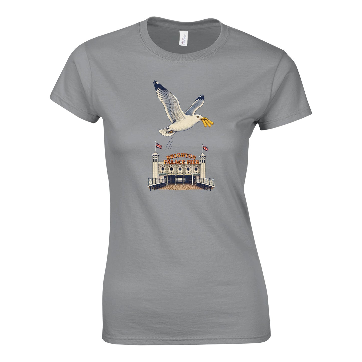 Brighton Palace Pier Chip Heist Women's T-shirt — product view 10