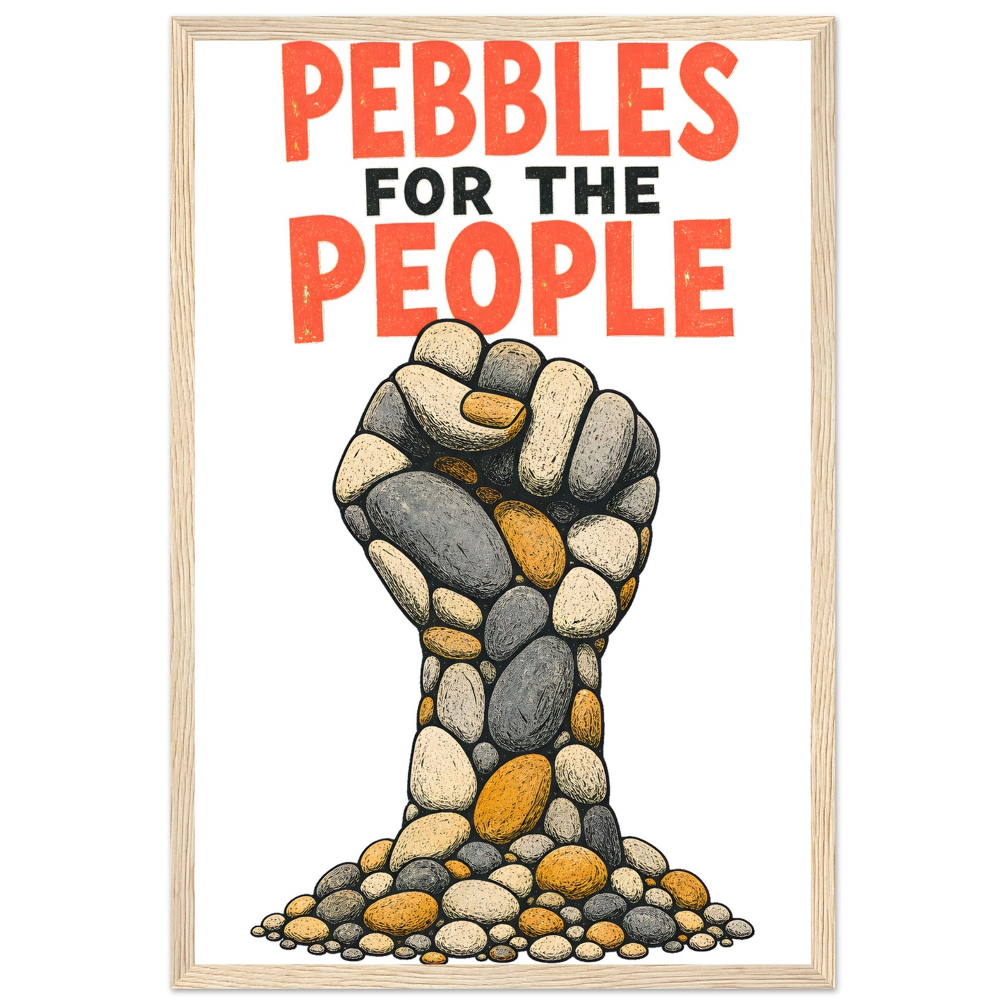Pebbles for the People Graphic Framed Wall Art — product view 3