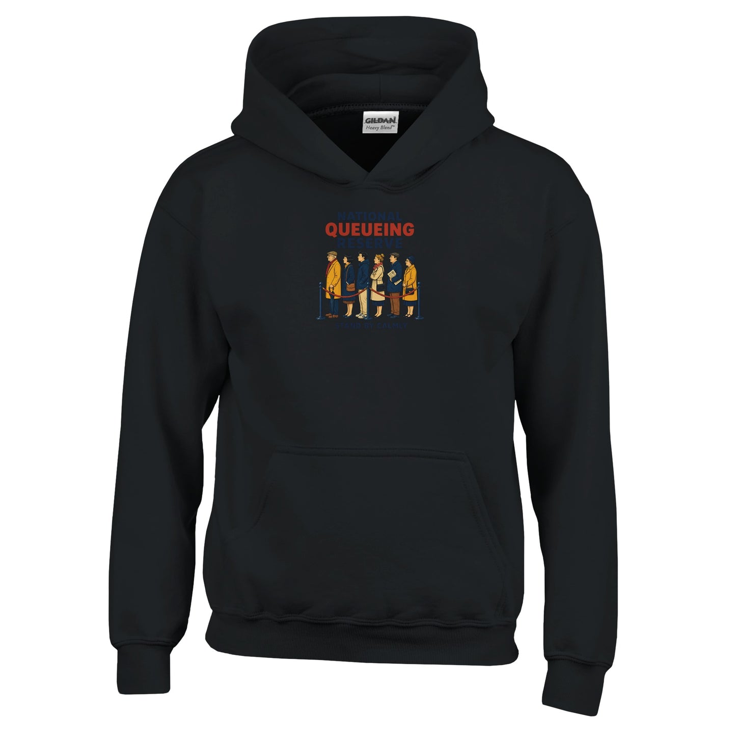 National Queueing Reserve – British Queue Graphic Kids' Hoodie — product view 3