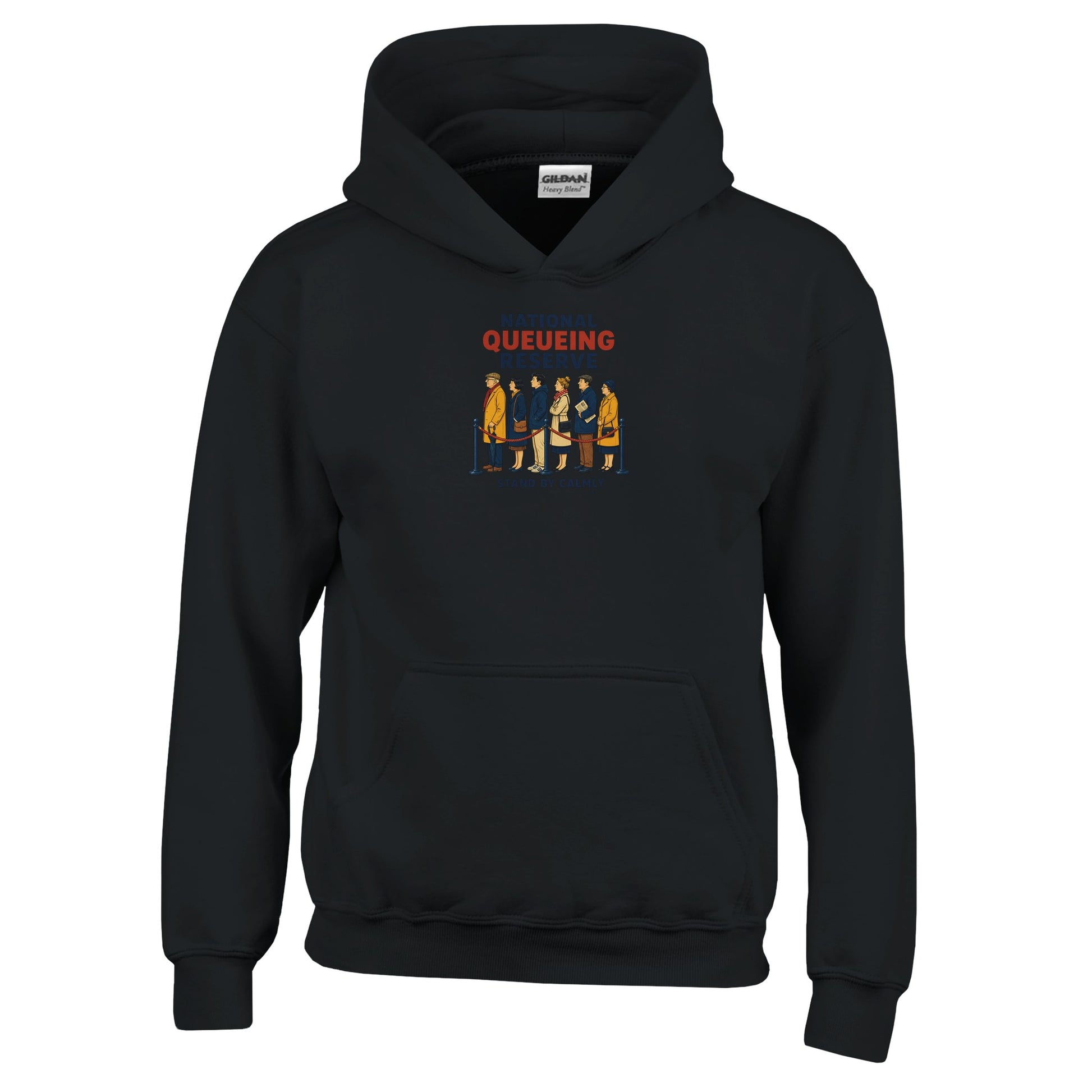 National Queueing Reserve – British Queue Graphic Kids' Hoodie — product view 3