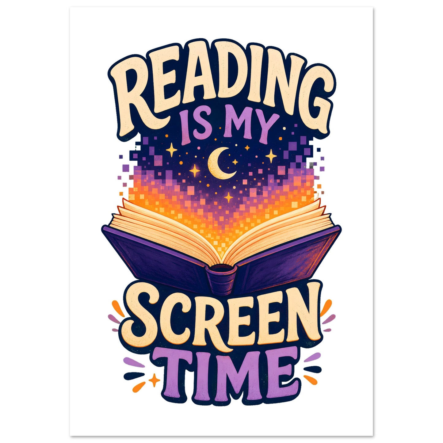 Reading Is My Screen Time Book Graphic Poster — product view 2