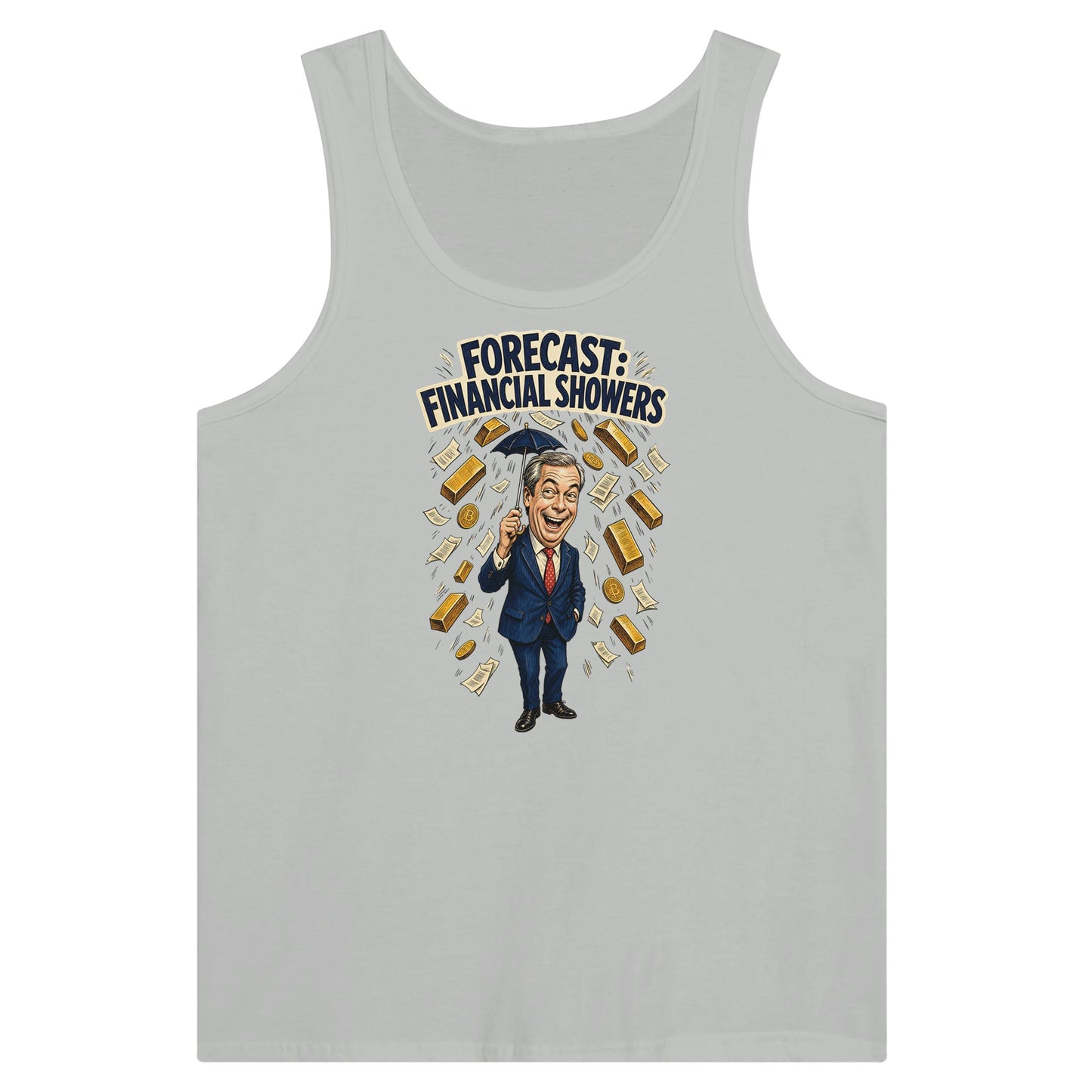 Forecast: Financial Showers Premium Unisex Tank Top — product view 5