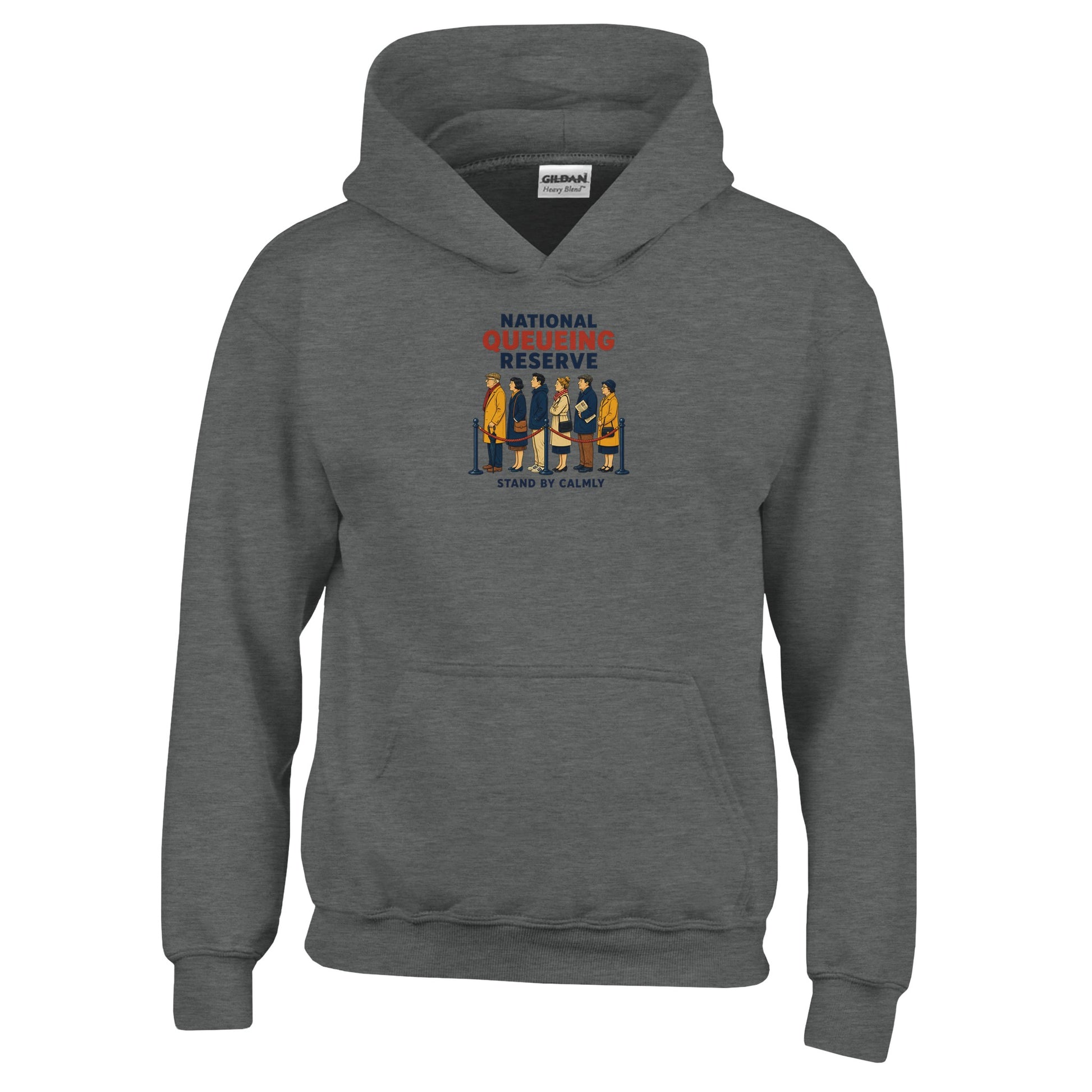National Queueing Reserve – British Queue Graphic Kids' Hoodie — product view 2