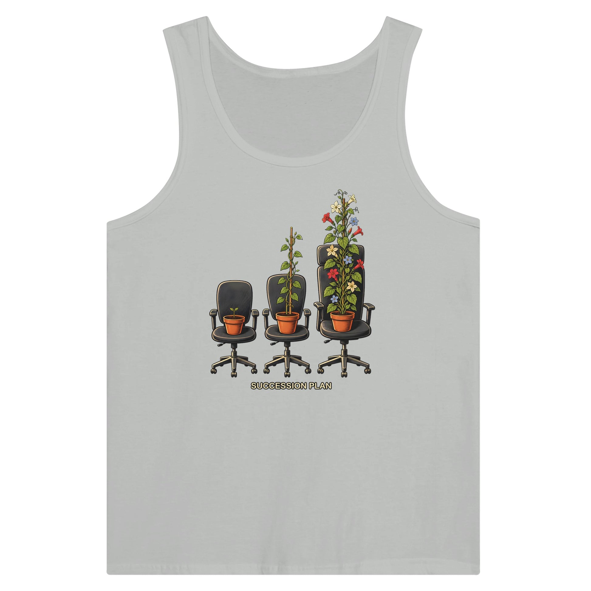 Succession Plan Office Chair Garden Graphic Premium Unisex Tank Top — product view 5