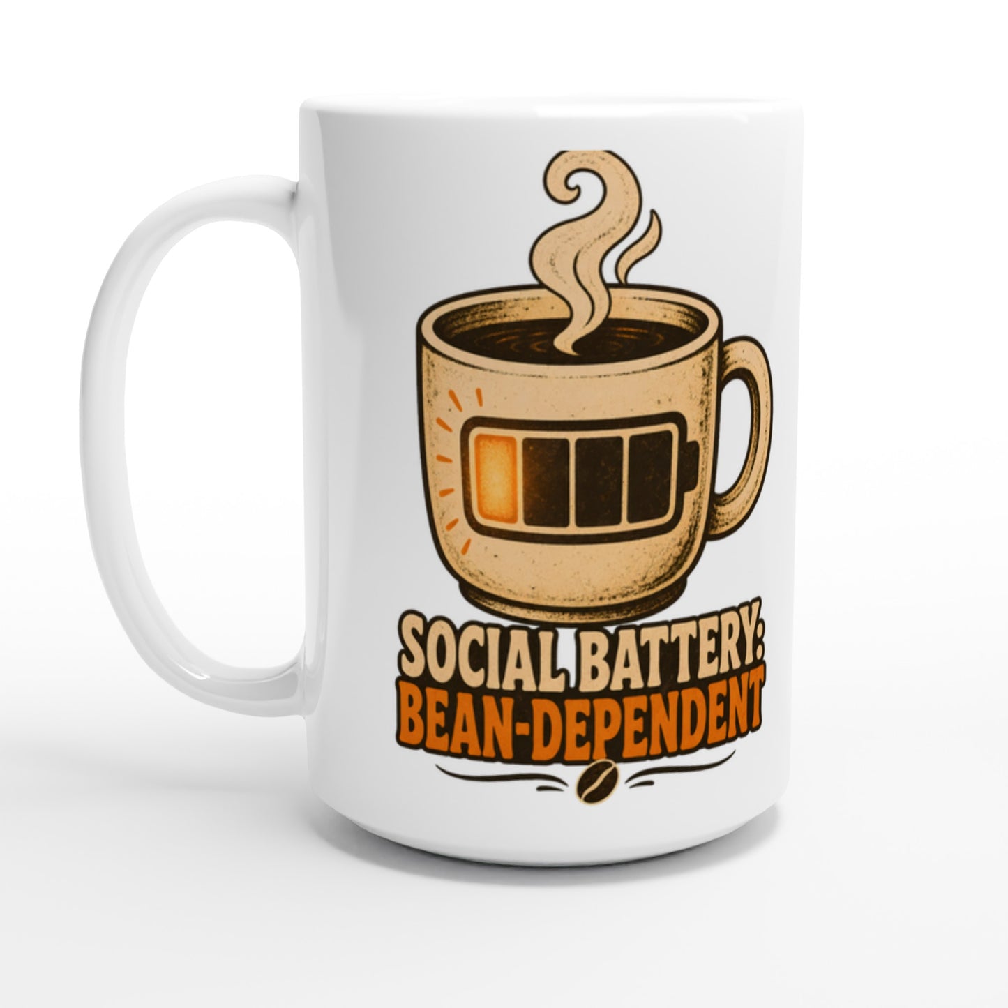 Social Battery: Bean-Dependent Graphic Large Mug — product view 1