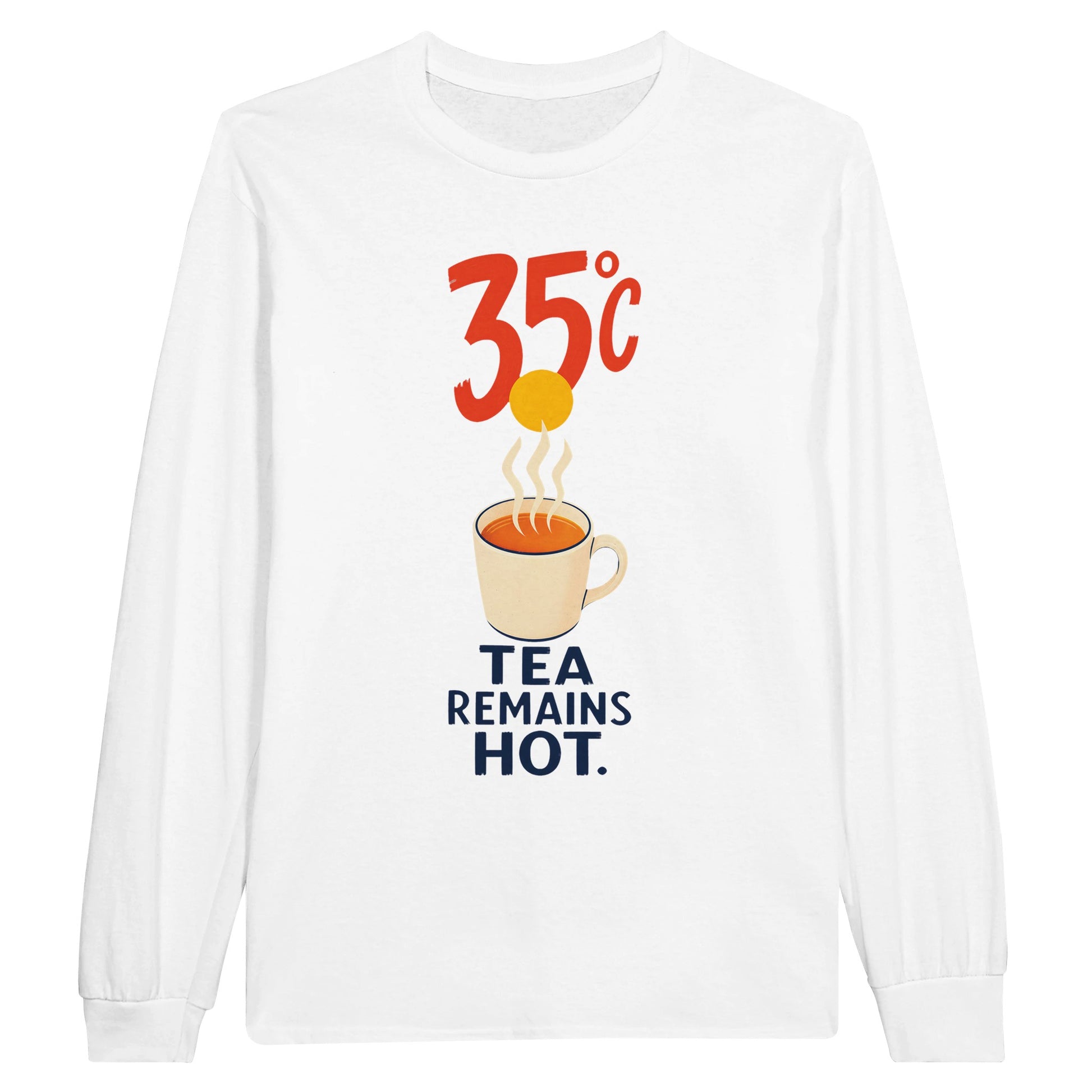 35°C — Tea Remains Hot Long-Sleeve T-shirt — product view 1