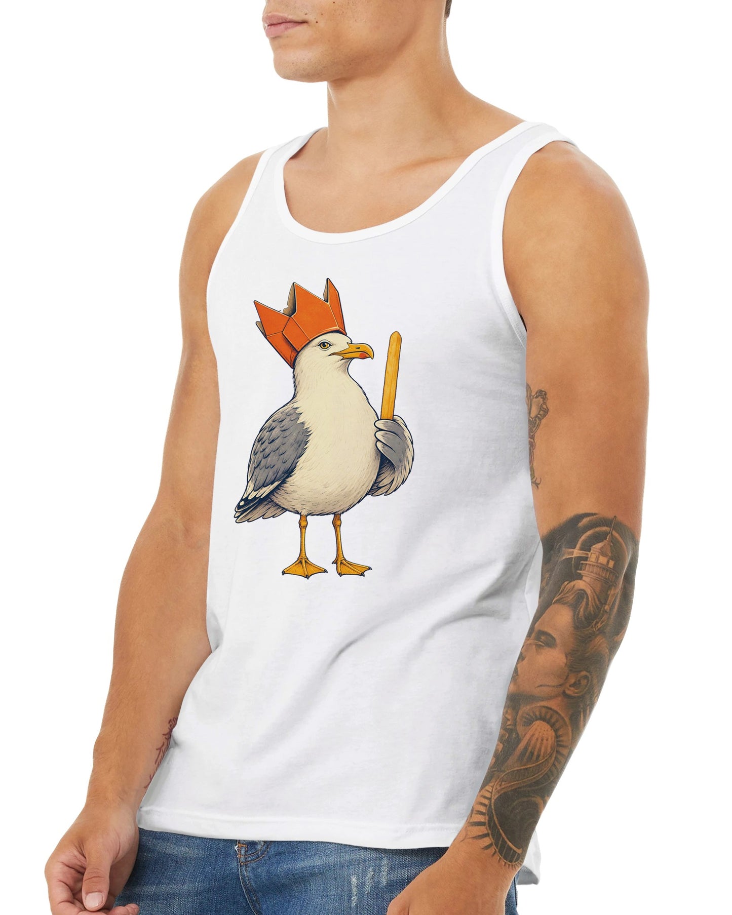 The Chip Crown Gull Premium Unisex Tank Top — product view 16