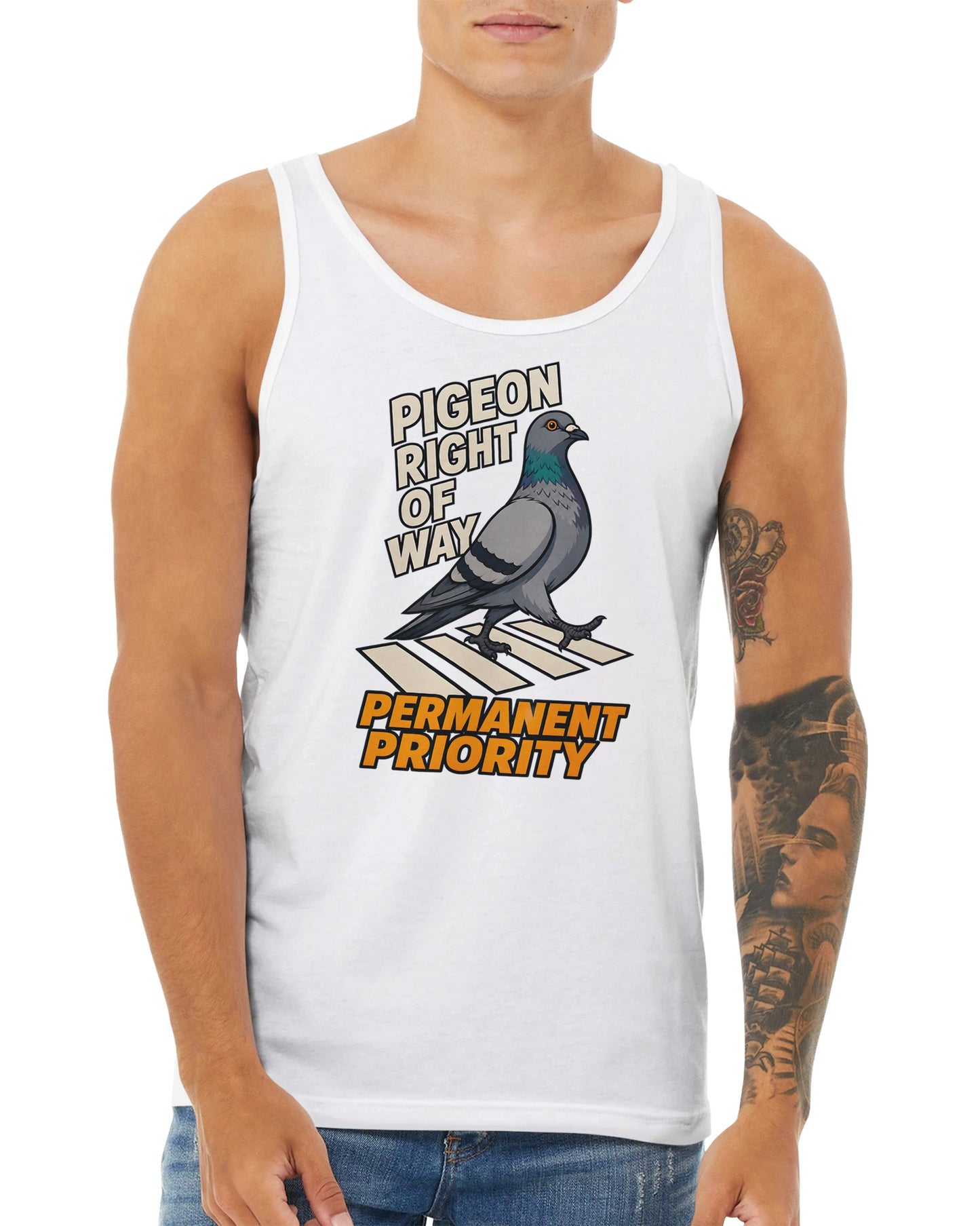 Pigeon Right of Way Premium Unisex Tank Top — product view 15