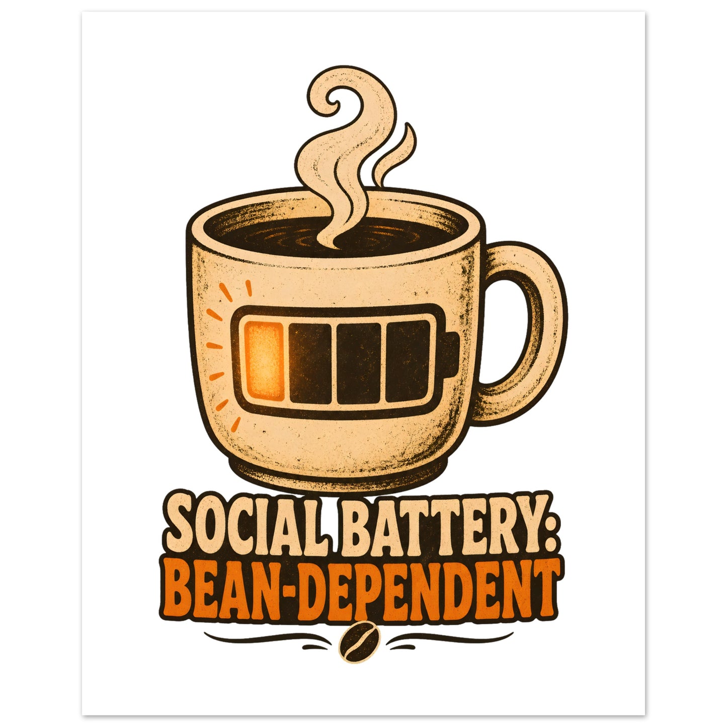 Social Battery: Bean-Dependent Graphic Poster — product view 3