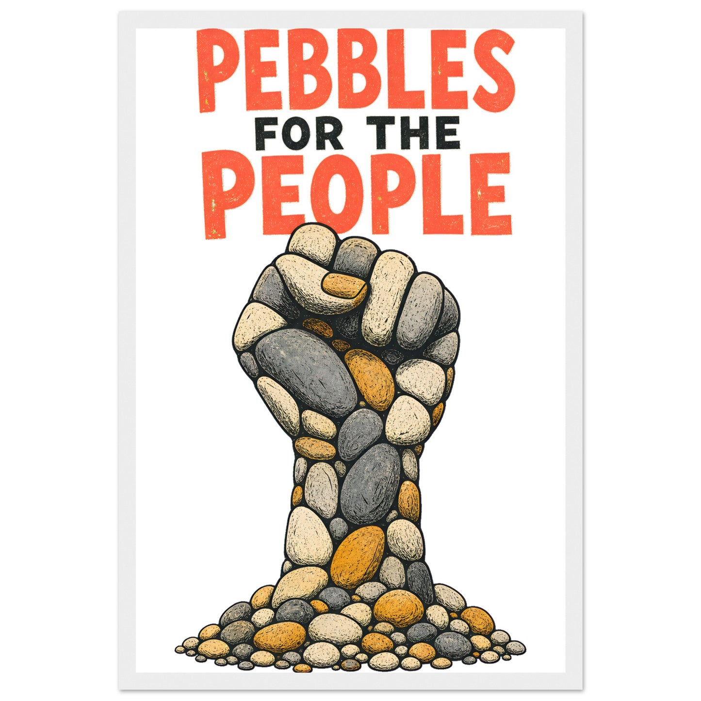 Pebbles for the People Graphic Framed Wall Art — product view 1