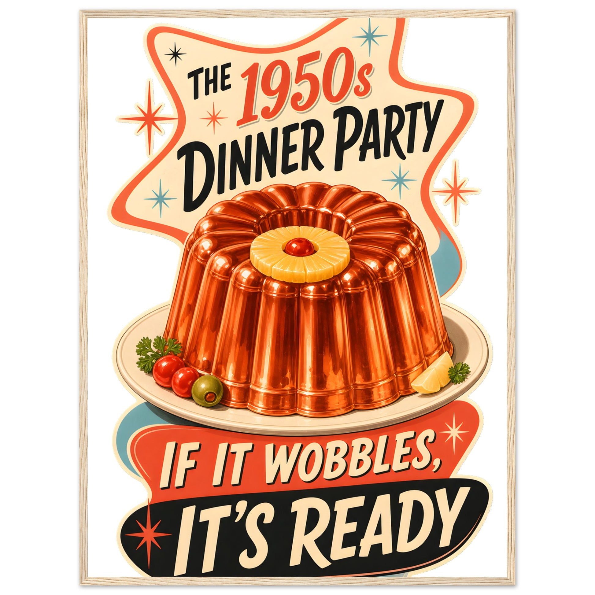 The 1950s Dinner Party — If It Wobbles, It's Ready Framed Wall Art — product view 5