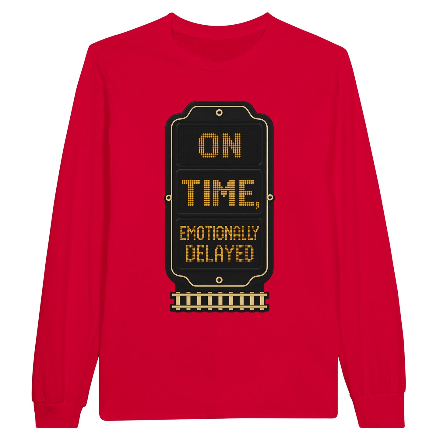 On Time, Emotionally Delayed Rail Graphic Long-Sleeve T-shirt — product view 9