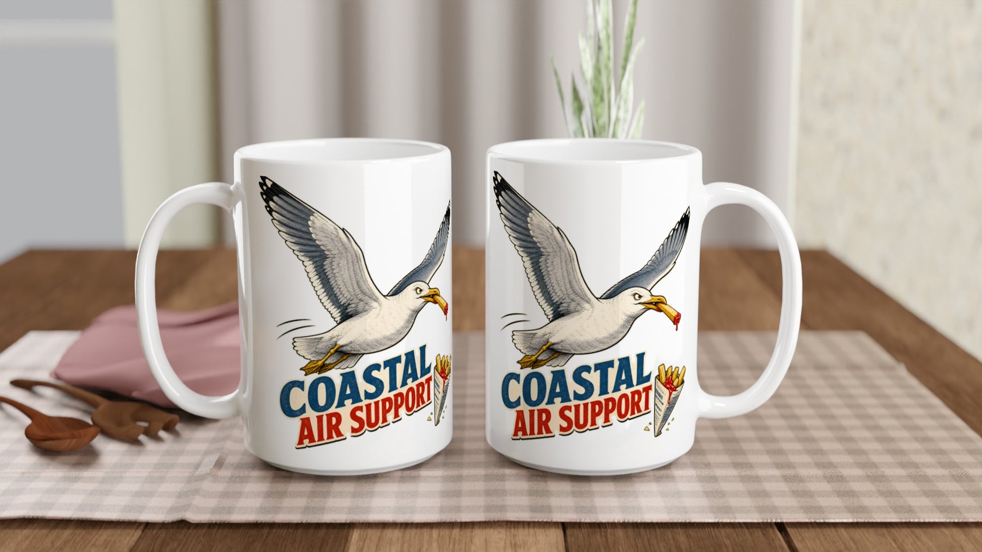 Coastal Air Support Seagull Graphic Large Mug — product view 5