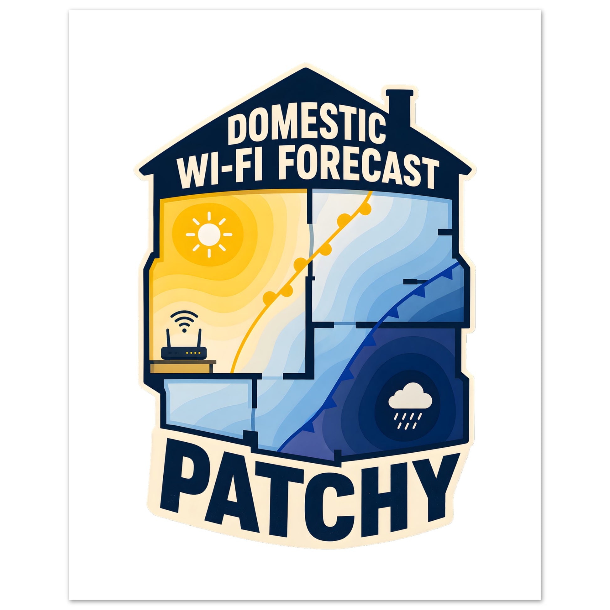 Domestic Wi-Fi Forecast Patchy Poster — product view 3