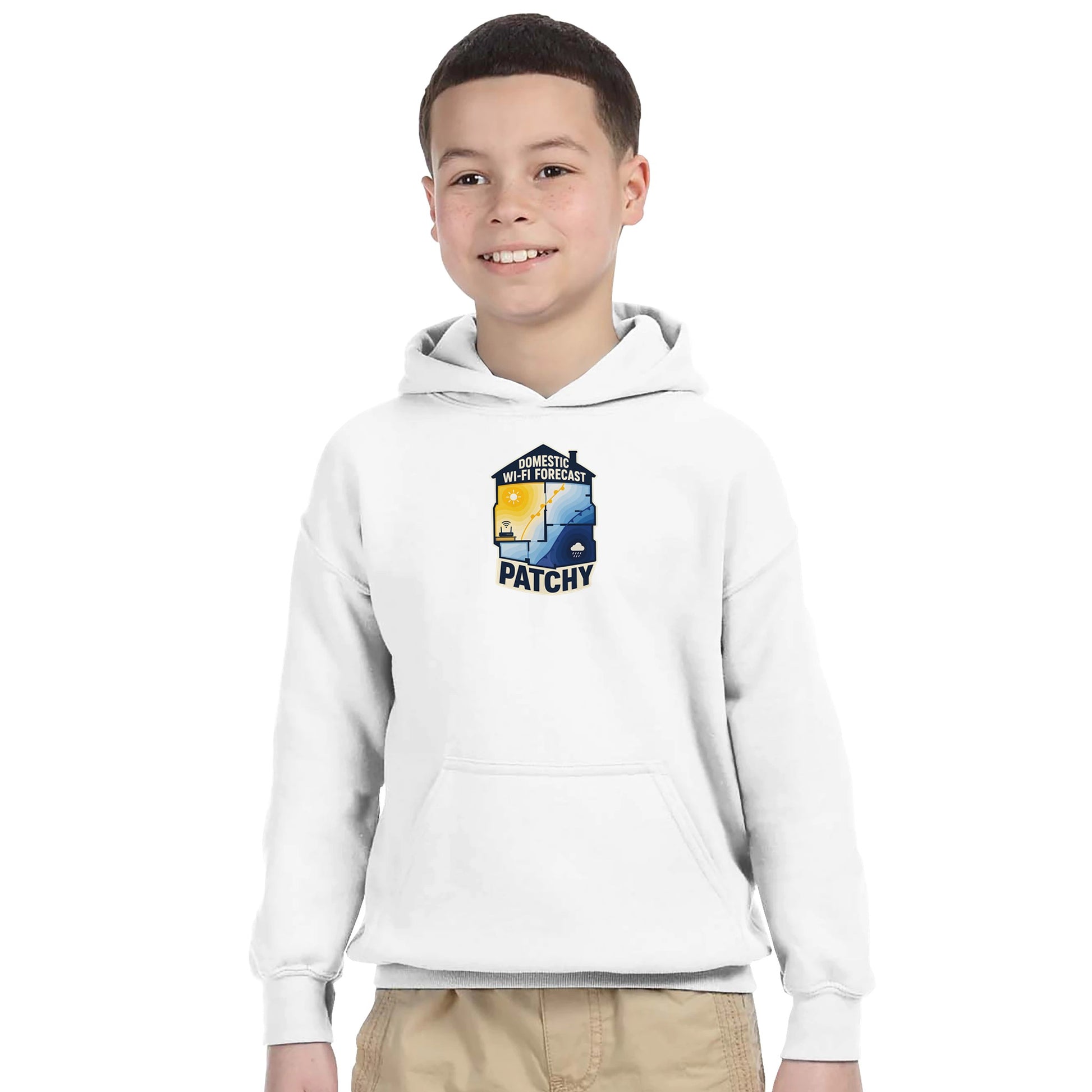 Domestic Wi-Fi Forecast Patchy Kids' Hoodie — product view 14