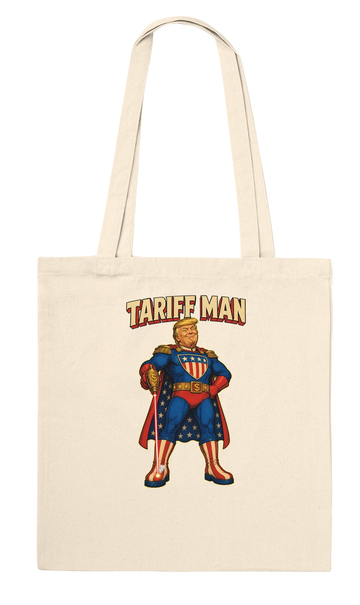 Tariff Man – Self-Shot Satire Tote Bag — product view 6