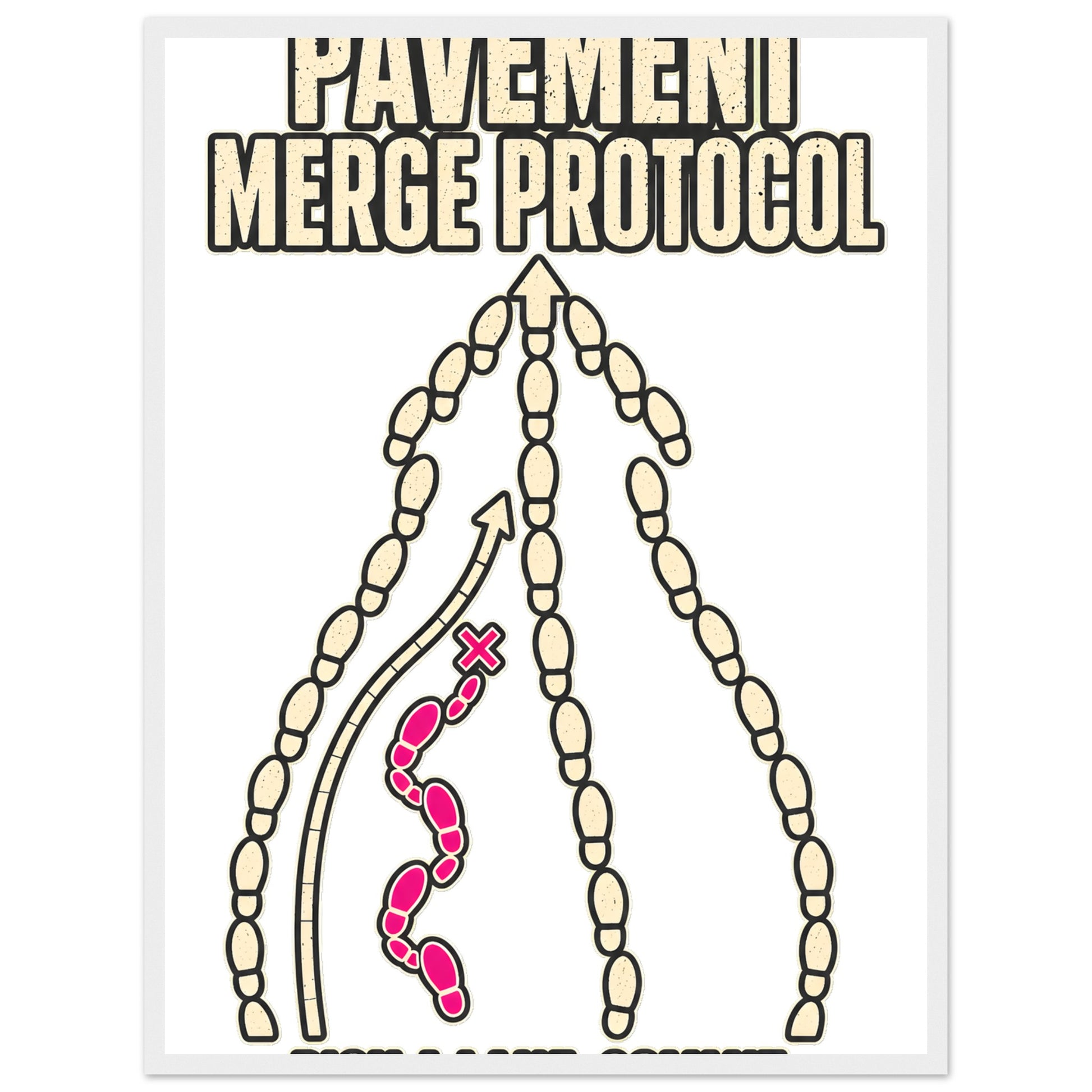 Pavement Merge Protocol — Pick a Lane Framed Wall Art — product view 2