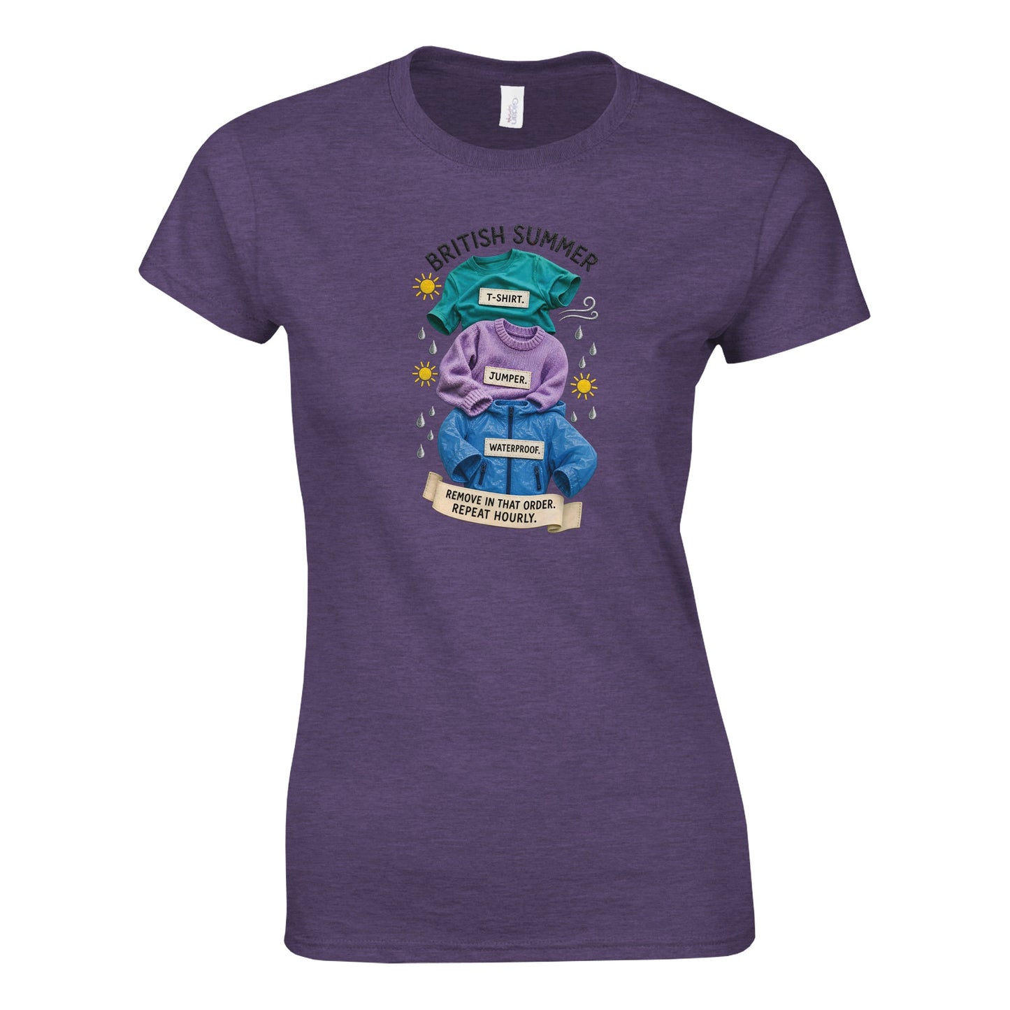 British Summer: Repeat Layers Hourly Women's T-shirt — product view 2