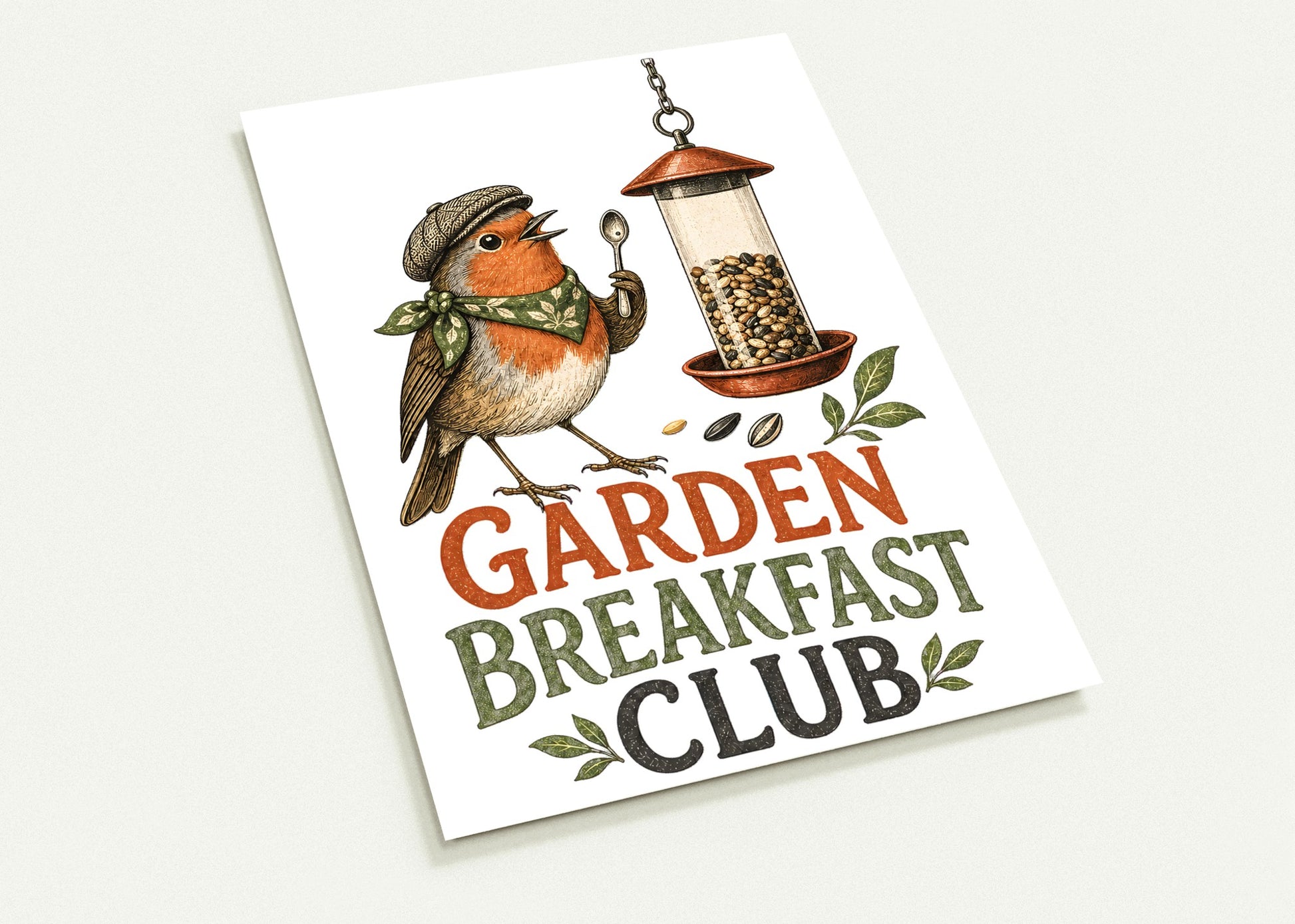 Garden Breakfast Club Robin Graphic Postcard Pack — product view 2
