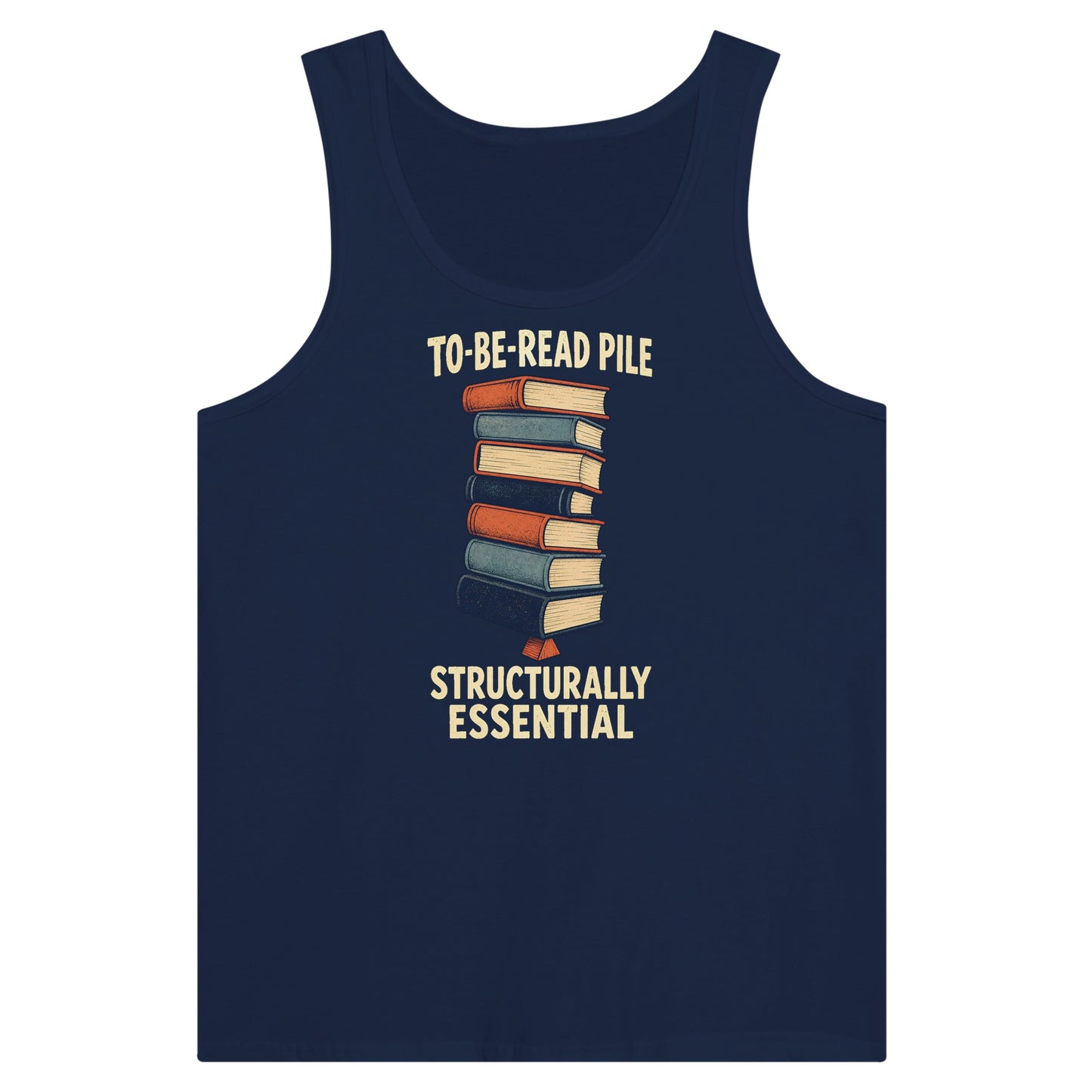 To-Be-Read Pile: Structurally Essential Book Graphic Premium Unisex Tank Top — product view 9