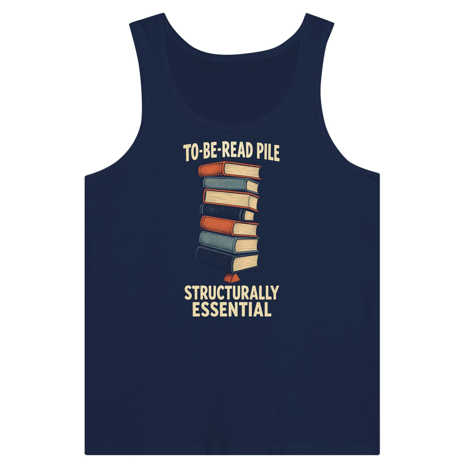 To-Be-Read Pile: Structurally Essential Book Graphic Premium Unisex Tank Top — product view 9