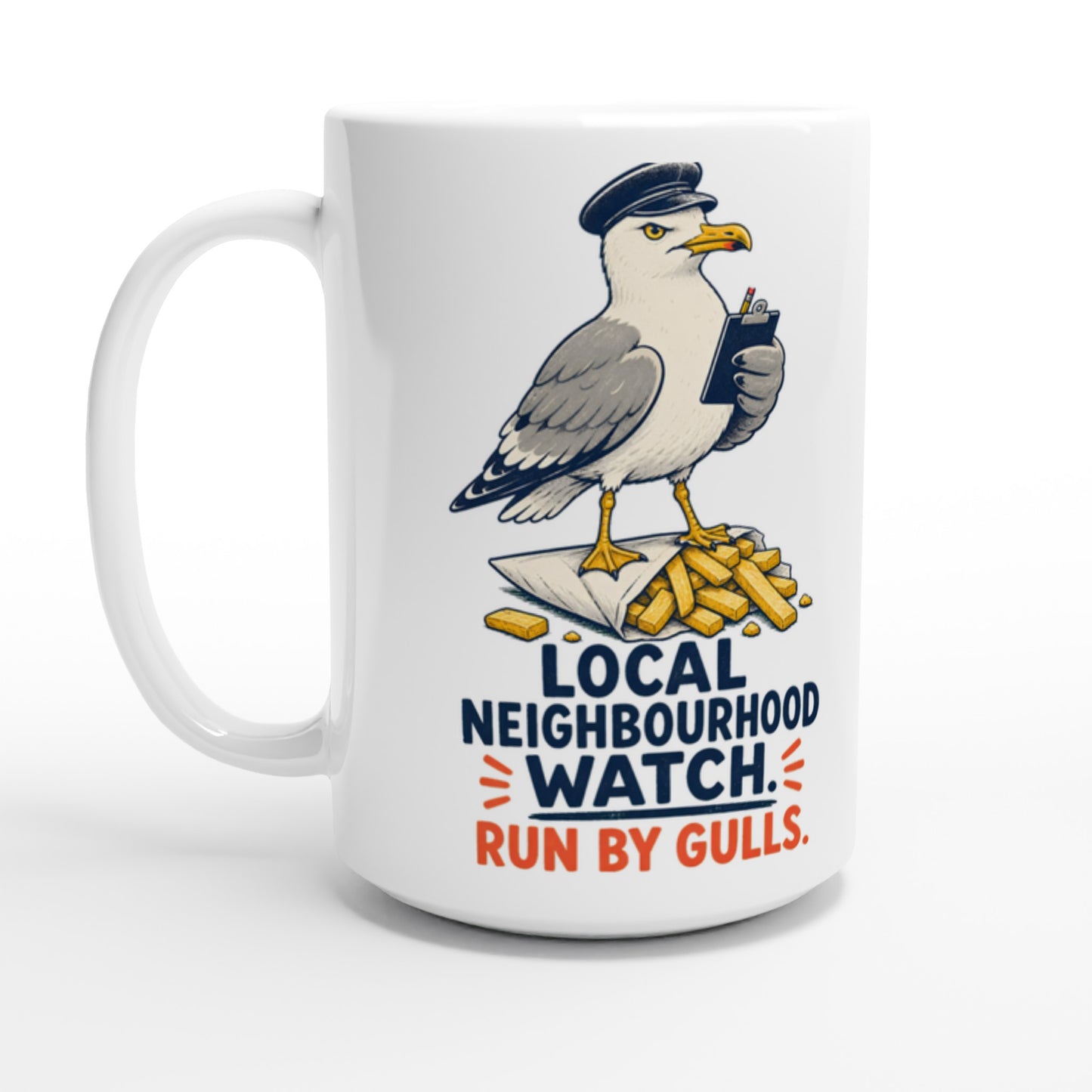 Local Neighbourhood Watch: Run by Gulls Large Mug — product view 1