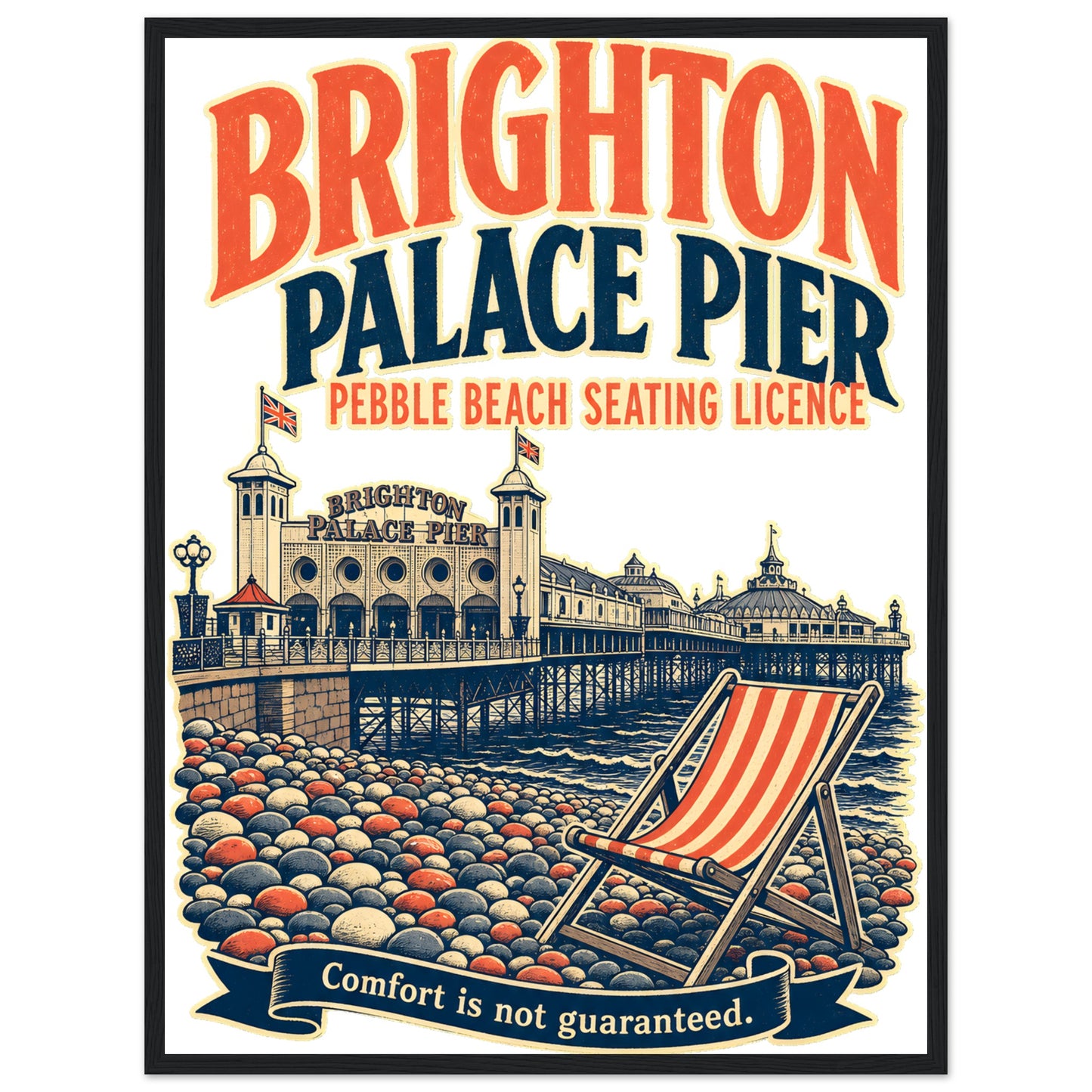 Brighton Pebble Beach Seating Licence Framed Wall Art — product view 4